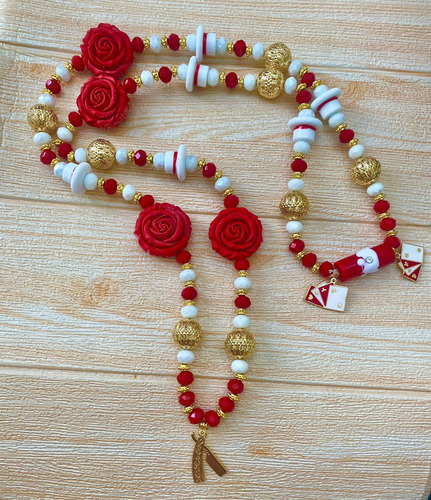 Guia Malandra Maria Navalha 60cm Cristal 10mm Colar Umbanda