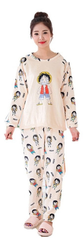 Pijama Franela Una Pieza Luffy Manga Larga Otoño Unisex