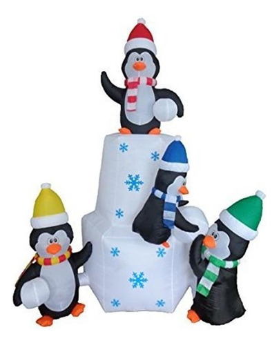 Pingüinos Inflables De La Navidad Alta De 8 Pies Familia Qu