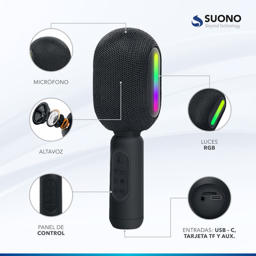 Microfono Karaoke Bluetooth Inalambrico Parlante Recargable