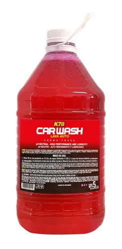 K78 Car Wash Shampoo Lava Autos Ph Neutro 5 Lts