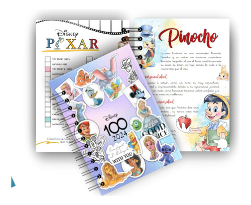 Agenda Mickey M. 100 Años Disney 2024 Personalizada  