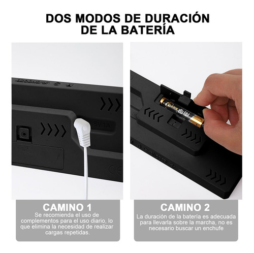Reloj Despertador Digital Con Luminosidad Regulable Y Snooze