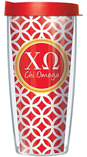 Chi Omega En La Taza Giratoria Del Viajero 16 Oz Vaso Con La