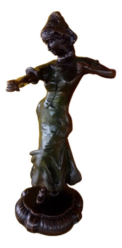 Escultura Antigua En Bronce Macizo La Bailarina Francesa 