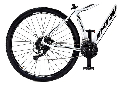 Bicicleta Aro 29 Krw Alumínio 24vel Hidráulico Suspensão S2 Cor Branco/preto