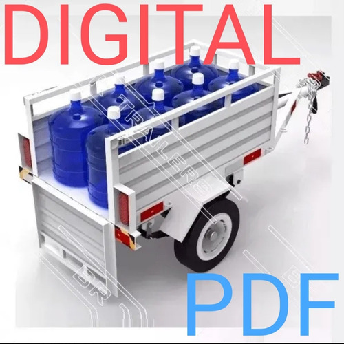 Imagen 2 de 3 de Planos Trailers Remolque Botellones Agua Motocicleta Pdf
