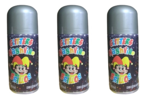 Glitter En Aerosol X3 Unidades Cotillon Fiesta Brillos