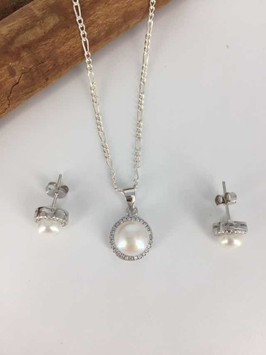 Conjunto Perla De Río Circones Plata # 1.515