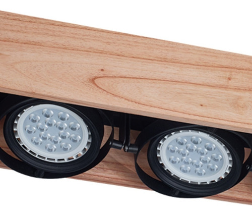 Plafon Cuadrado Madera Para Ar111 4 Luces Carilux Bco/ng