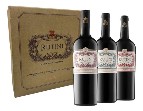 Vino Rutini Coleccion X 3 Para Regalar. Estuche --