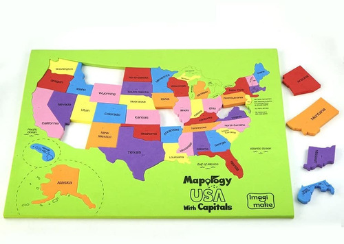 Imagimake Mapology Usa Con Capitales, Aprende Estados De Ee.