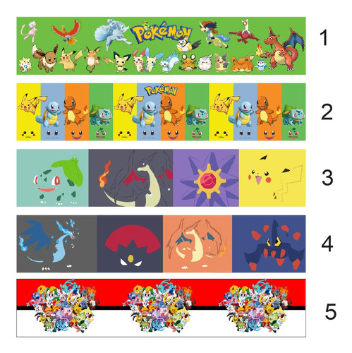 Cenefas Decorativas Infantiles Pokemon - 5 De 1mx20cm