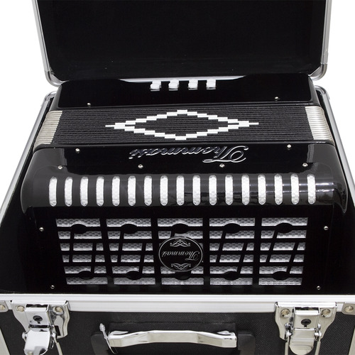 Acordeon 8 Baixos 21 Botões Ta 821bs Preto Thommasi Com Case