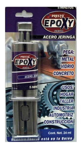 Plastiacero Liquido Jeringa 24 Ml (0.81 Oz) 5 Mi Presto 8805