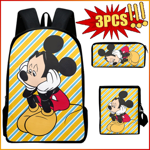 Mochila Para Estudiantes De Mickey Minnie, Bolsa De Almuerzo