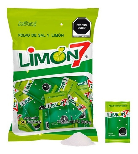 Polvo Limon 7 Sabor Sal Y Limón 50pz