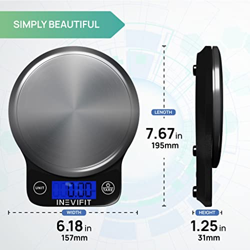 Bscula Digital Cocina Inevifit 13 Lbs Negra