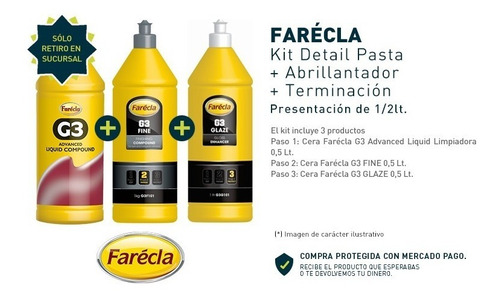 Kit Farecla Detail Pasta + Abrillantador + Terminación Ogus