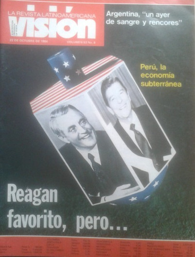 Revista Visión 22 Octubre 1984 / Reagan Favorito,   Pero...