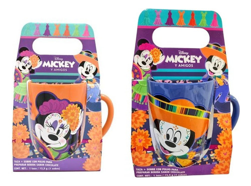 Taza De Ceramica Disney Mickey Minnie Mouse Catrina Cocoa