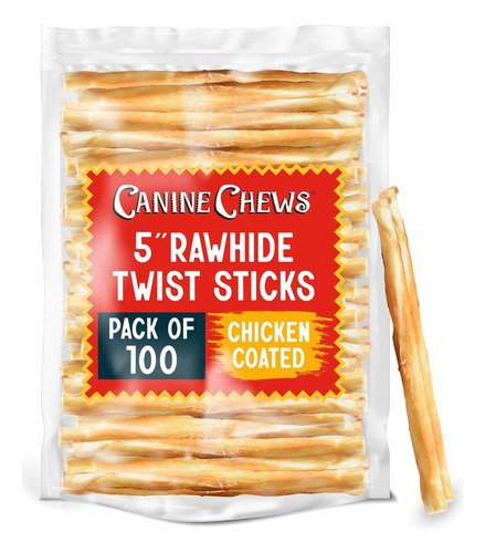 Canine Chews 5 Sticks Recubiertos De Pollo Paquete De 100 De