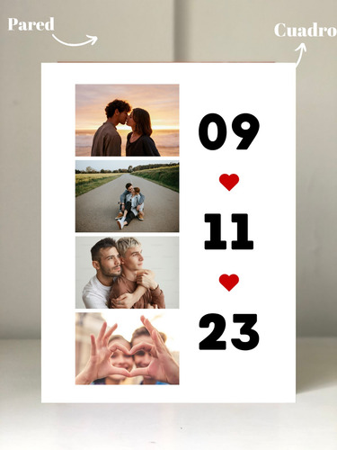 Cuadro Spotify Novios Aniversario Regalo 30x40cm Varios Mode Modelo 1 Madera