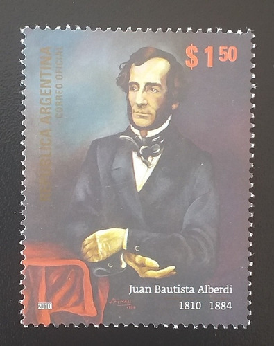 2010 Juan B. Alberdi Aniv.  Nacimiento. Gj 3844 Mint 