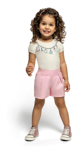 Conjunto Infantil Menina Short + Blusinha Com Laço