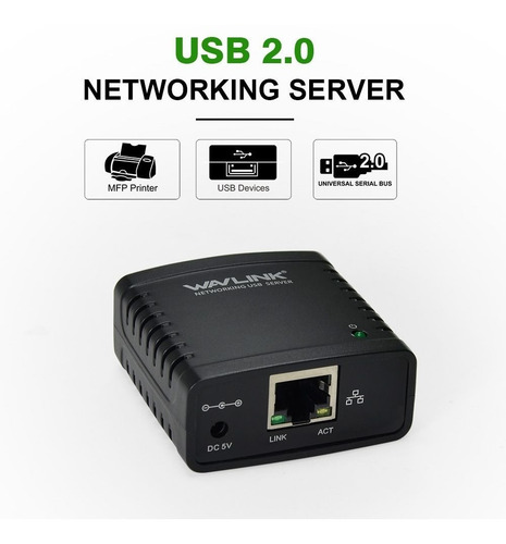 Servidor De Impressão Wavlink - Usb 2.0 Network Lpr