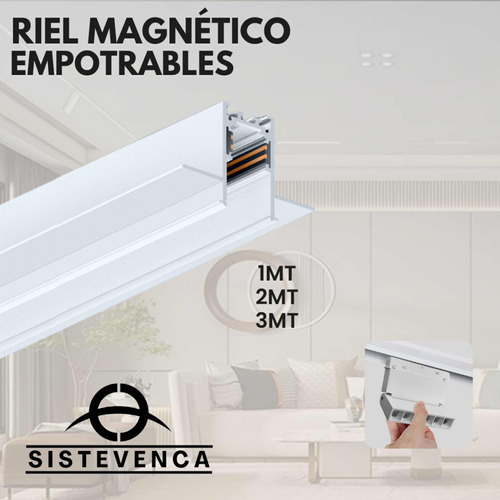Riel Magnético Empotrable Blanco