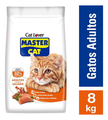 Imagen 1 de 2 de Master Cat Alimento Gato Adulto Salmon 8 Kg