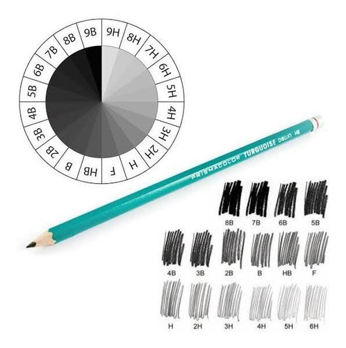 Lápiz Profesional Para Dibujo Hb Turquoise 12 Piezas (Usado)