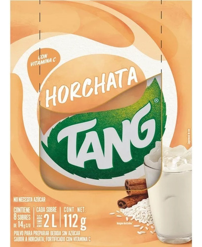 Jugo de horchata Tang en polvo 14 g pack x 8