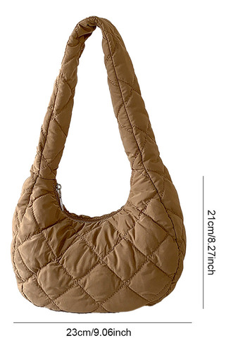 Bolsa Acolchada Casual Con Forma De Media Luna Para Mujer, P
