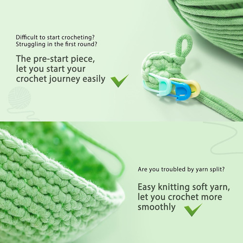 Kit De Crochet Para Principiantes: Hilo Suave Y Ganchos