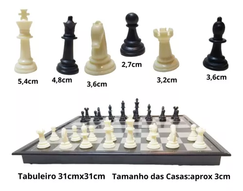 Jogo de Xadrez Magnético Tabuleiro Dobrável Portátil - 31,5x31,5x4,2 cm -  Imporiente - UNICA - Ri Happy