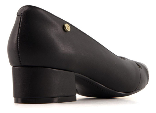 Zapato Fiesta Ve74829z Liso Boton Talon Confort Logo