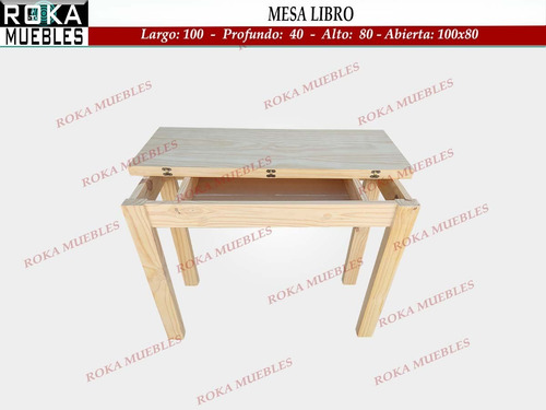 Imagen 2 de 3 de Mesa Extensible Libro 100x40 A 100x80 Roka