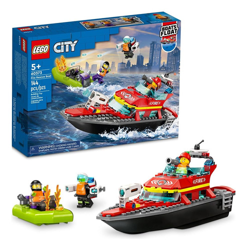 Lego City Fire Rescue Boat 60373, Juguete Flota En El Agua, 