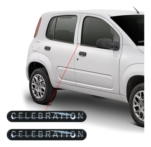 Par Adesivos Emblema Celebration Fiat Palio Siena Resinado