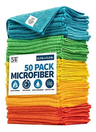 Paños De Microfibra S&t Paquete De 50 Unidades 30x30cm 