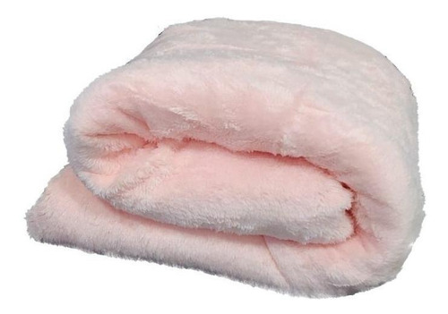 Cobertor Life Tex II Microfibra cor rosa-bebê com design liso de 200cm x 180cm