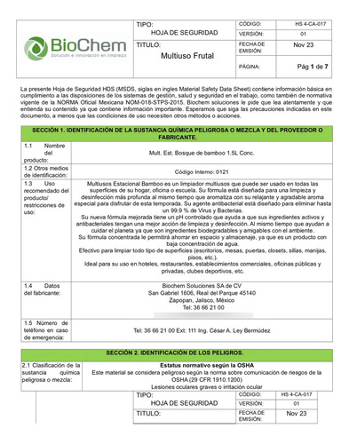 Limpiador Multiusos Pino 5l Con Atomizador