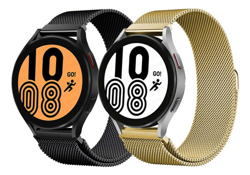 2 Correas De 20mm Para Relojes Smartwatch Acero Milanesa