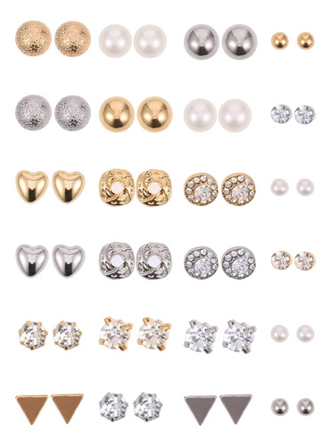 24 Pares De Aretes De Perlas De Cristal Para Niñas, Mujeres,