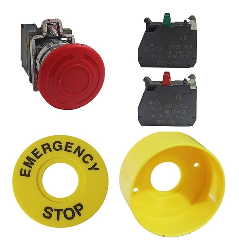 Boton Paro De Emergencia Giro Na Nc Protector Y Anillo 22mm