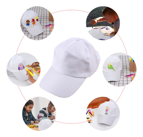 Gorras De Béisbol Para Niños Con Pintura Artística En Blanco