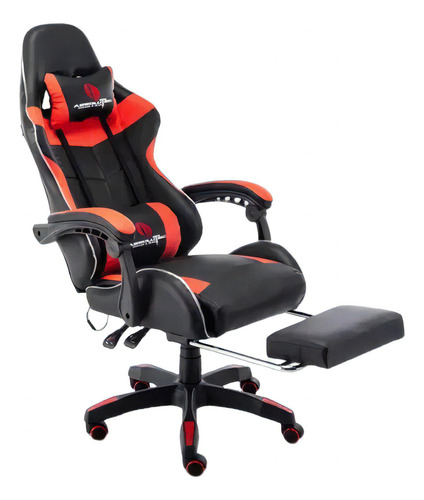  Absolutec Silla gamer  roja con tapizado de cuero sintético