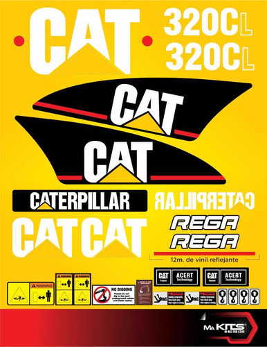 Calcomanías Para Maquinaria 320cl Excavadora Cat